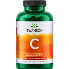 SWANSON VITAMIN C WITH ROSE HIPS TIMED RELEASE 1000MG 250TABS